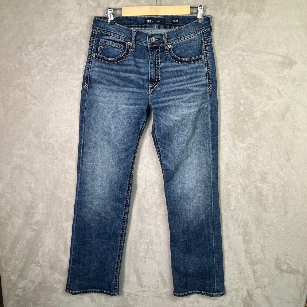 BKE Buckle Jake Straight Leg Jeans Mens 32x32 Medium Wash Denim Y2K 30.5 x 31.25